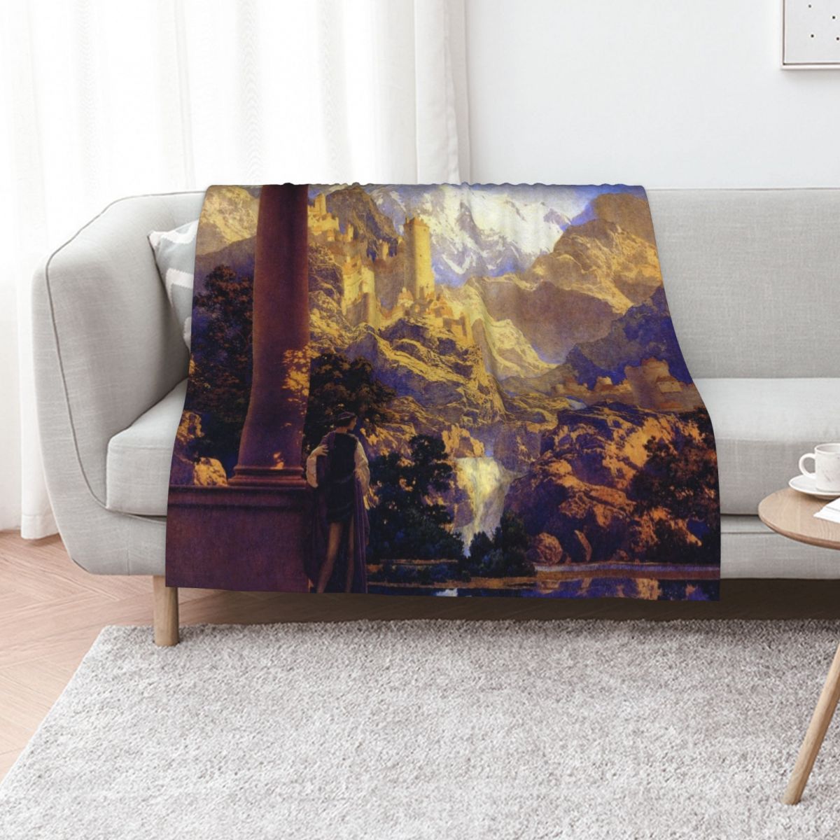 Anime Cosplay Romance - Romance by Maxfield Parrish. Throw Blanket