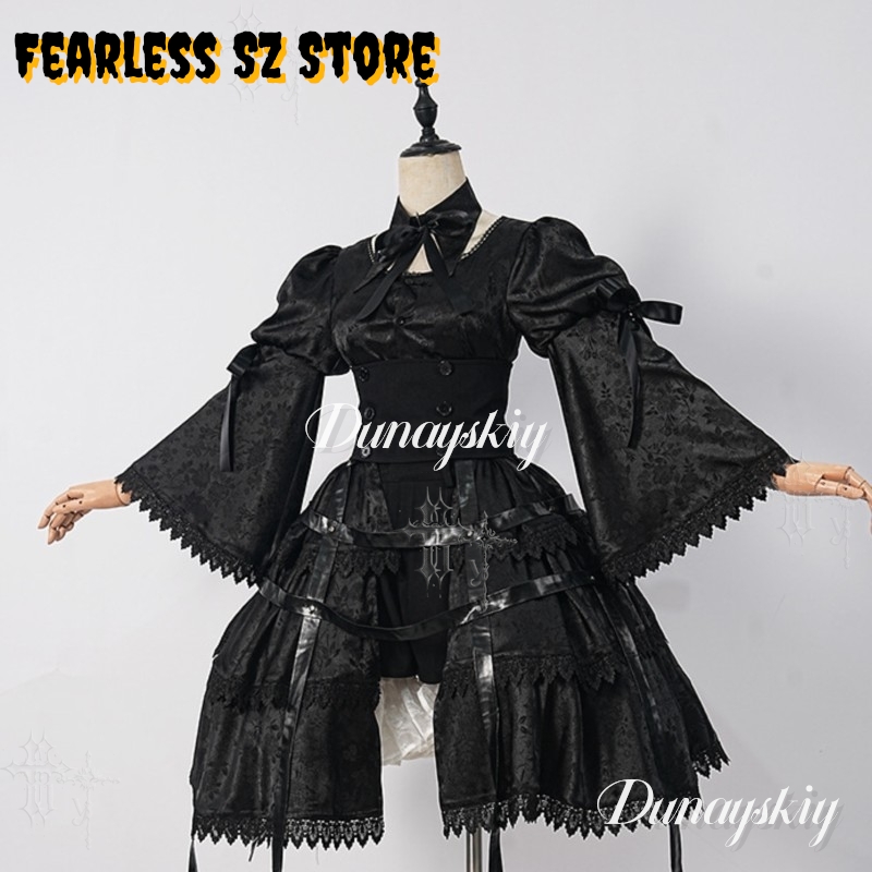 Girl Gothic Dress Halloween Ca - Anime Cosplay Black Girl ulasan dan harga