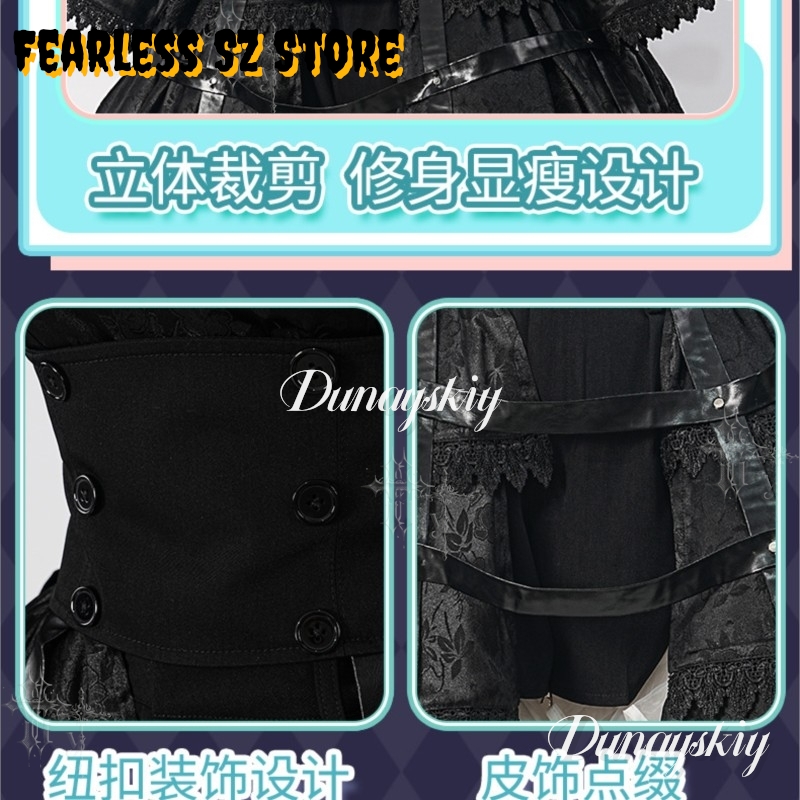 Girl Gothic Dress Halloween Ca - Anime Cosplay Black Girl ulasan dan harga