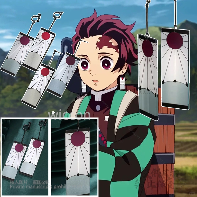 Acrylic Earrings Ear Clips Sty - Anime Cosplay Demon Slayer ulasan dan harga