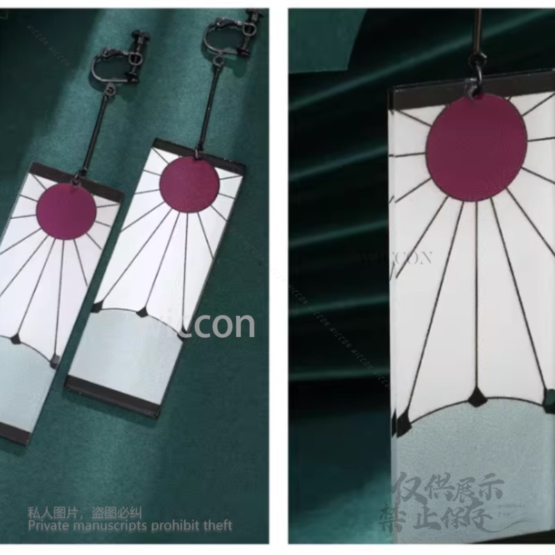 Acrylic Earrings Ear Clips Sty - Anime Cosplay Demon Slayer ulasan dan harga