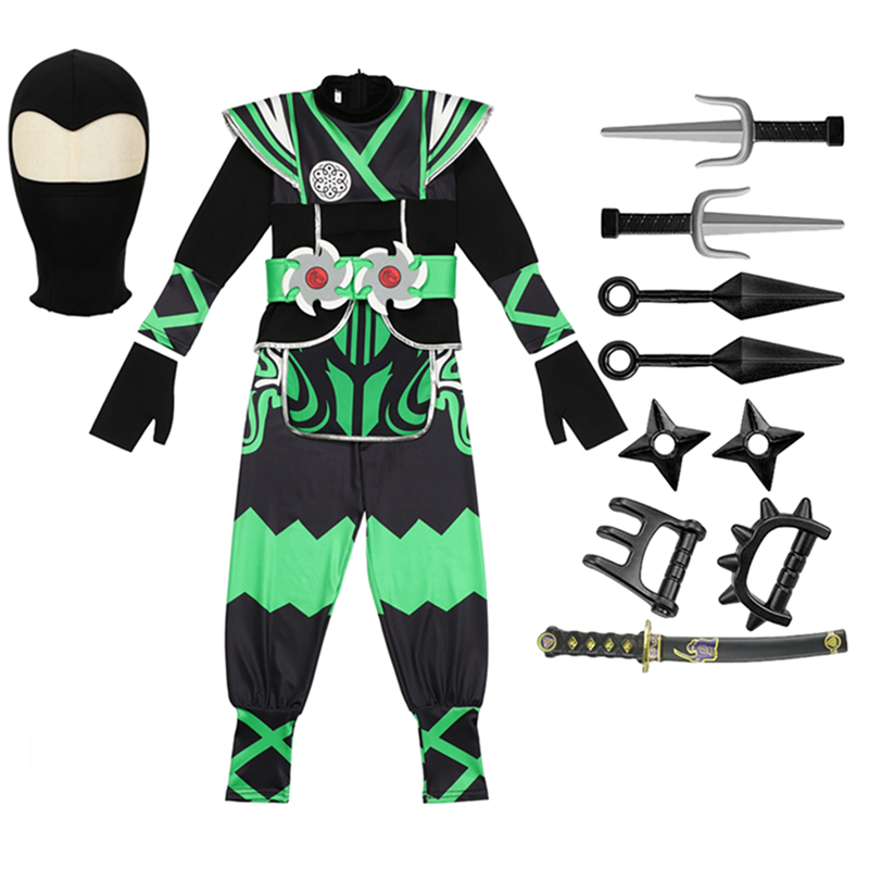 Green Ninja Costume for Kids w - Cosplay Anime Boy ulasan dan harga