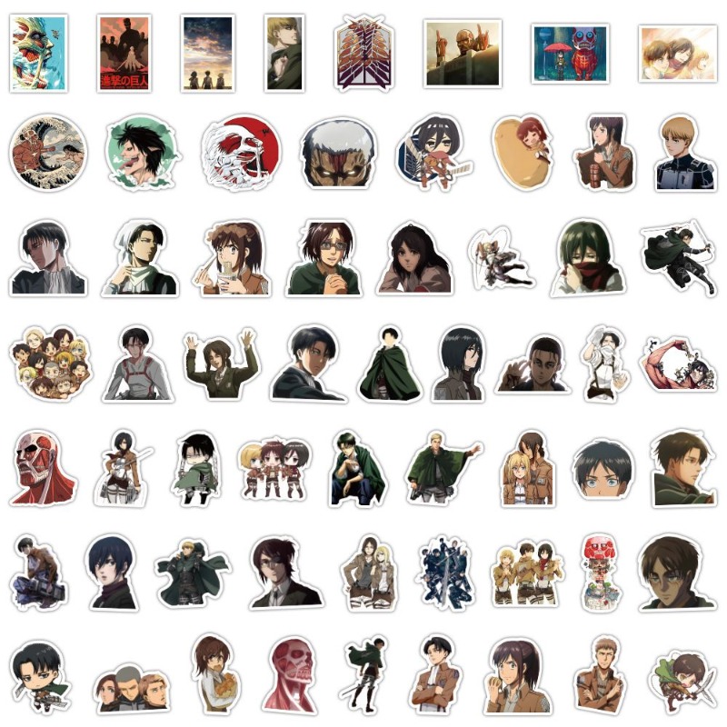 60Pcs Attack on Titan Anime St - Anime Cosplay Cute ulasan dan harga