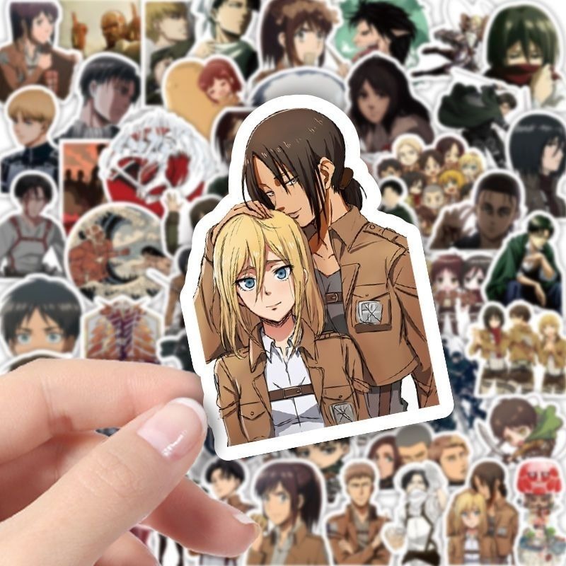 60Pcs Attack on Titan Anime St - Anime Cosplay Cute ulasan dan harga